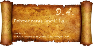 Debreczeny Ancilla névjegykártya