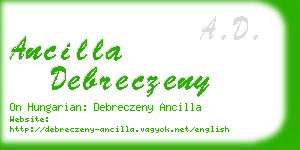 ancilla debreczeny business card